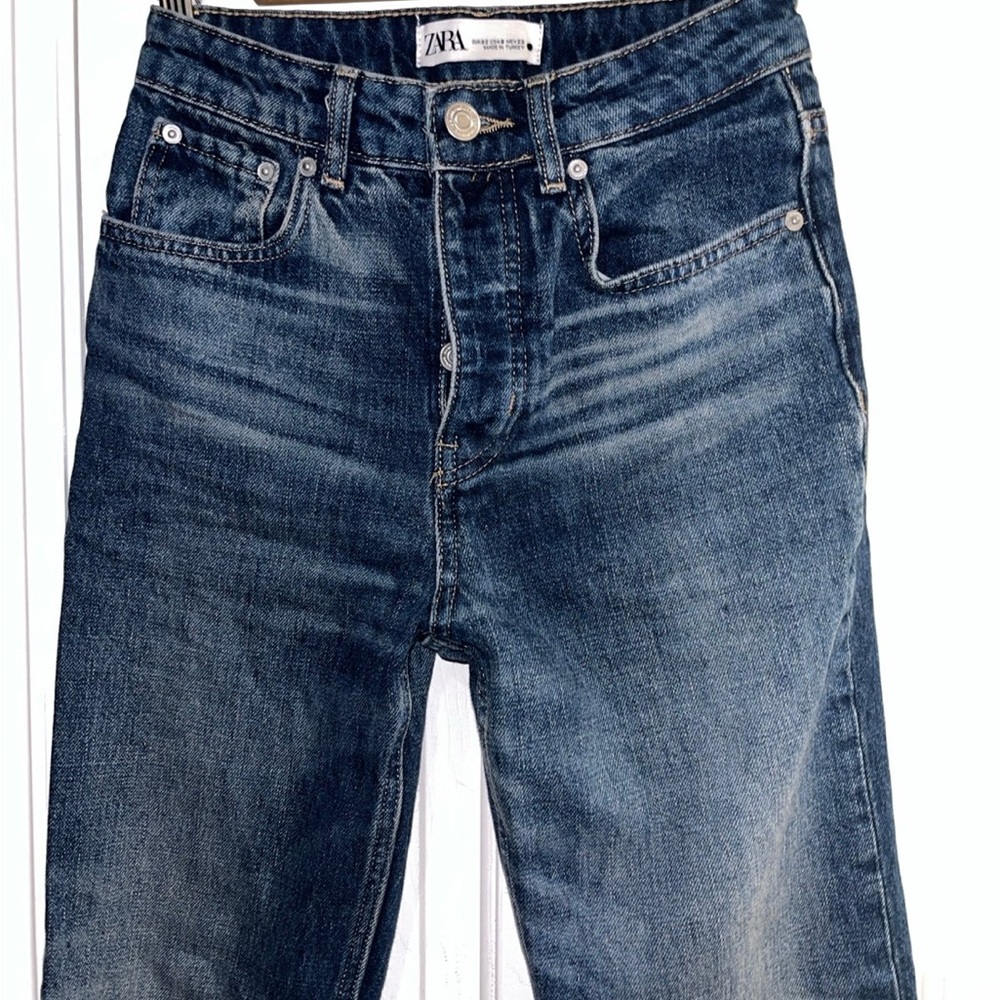 Zara Women's Dark Blue Boot Cut Jeans